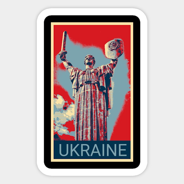 Ukraine in Shepard Fairey style Sticker by Montanescu